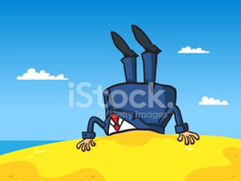 Businessman Head In The Sand