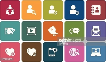 communication and social media icon set