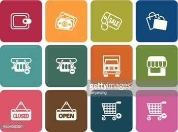 shopping icons set