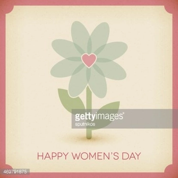 Happy women's day Background paper card with flower