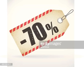 Realistic paper 70 percent sale off price labels