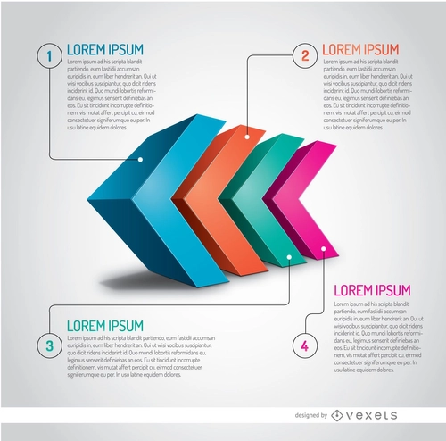 3D Arrow Steps Infographics