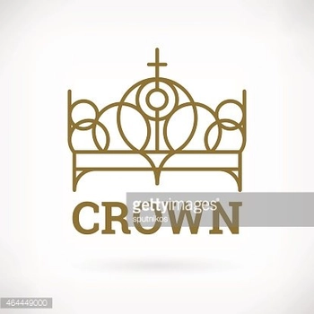 Modern icon flat line design element template crown