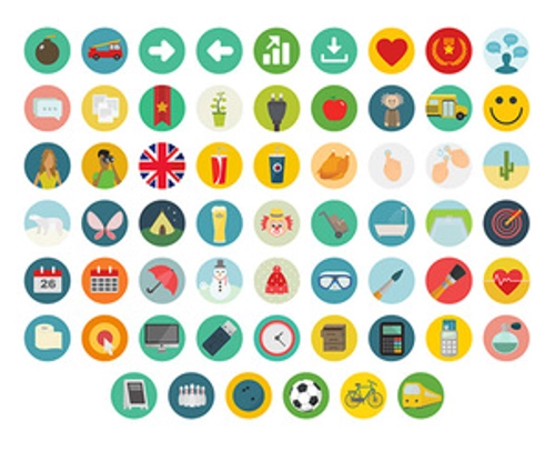 60 Colorful Round Icons Pack