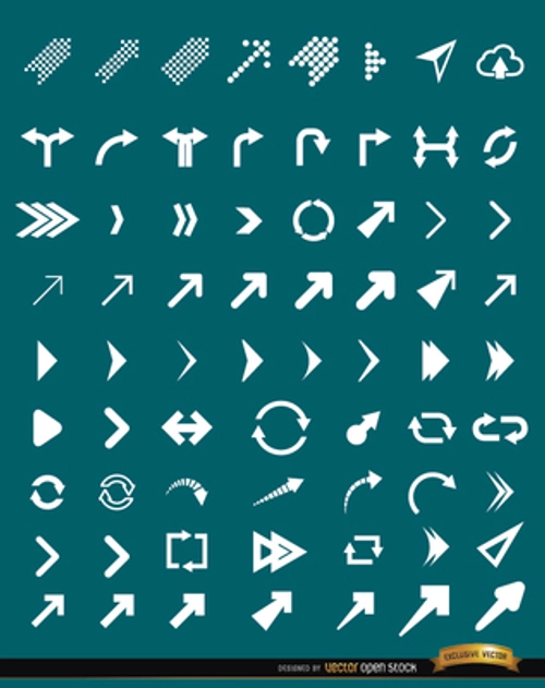 63 Arrow icons set