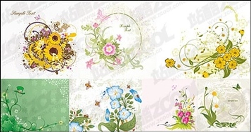 Various Flowers Floral Border