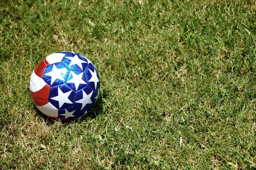 American flag soccer ball