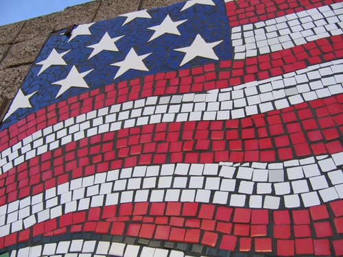 American Flag Tile Mosaic