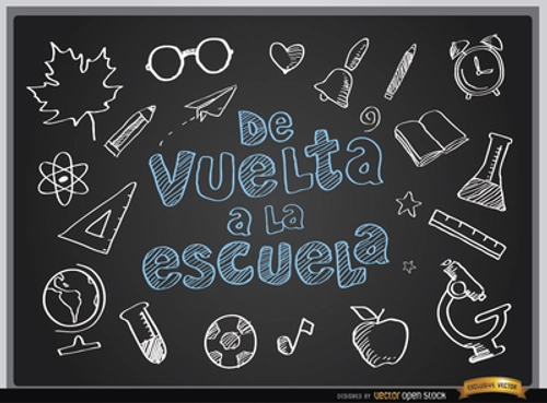 Back to school blackboard background Spanish