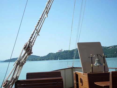 Balaton lake sailing near Tihany, Hungary