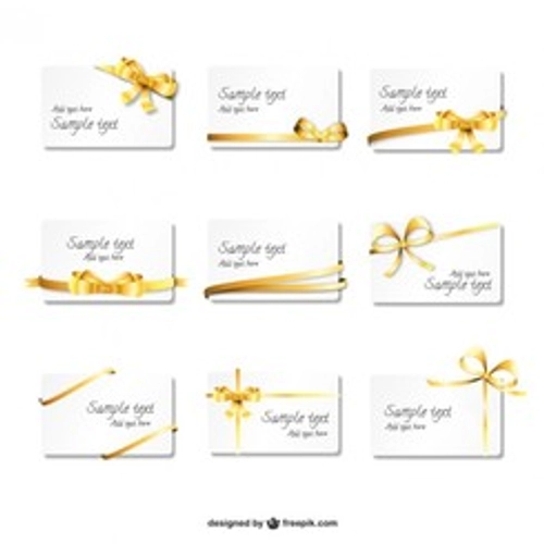 Beautiful golden ribbon cards