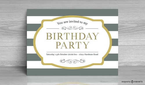 Birthday Card Stripe Vintage