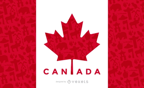 Canadian flag art world map