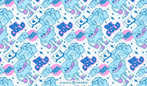 Chilled Frosty Blue Pattern