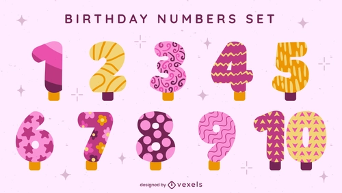 Colorful Birthday Number Set