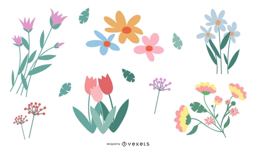 Colorful Flower Elements Pack