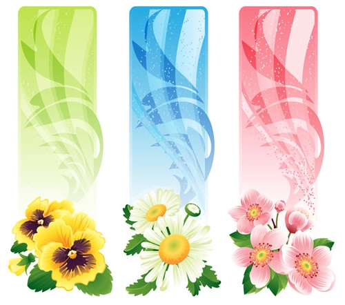 Flower banners vector