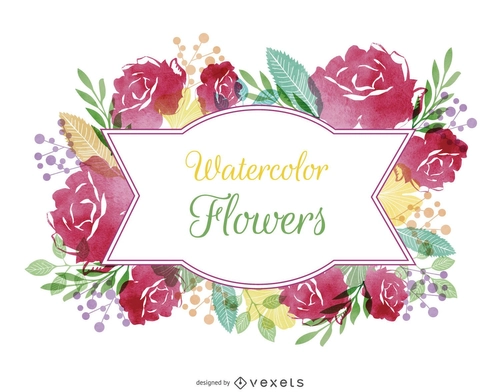 Flower Watercolor Label