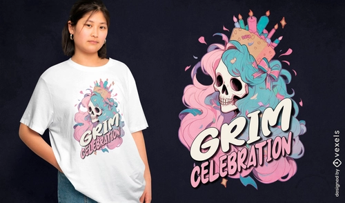 Girly birthday skeleton tee PSD