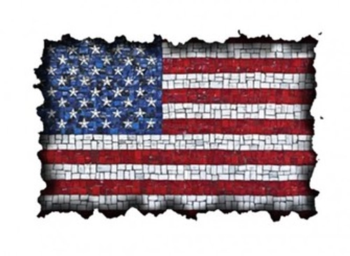 Grunge Style American Flag Graphic PSD