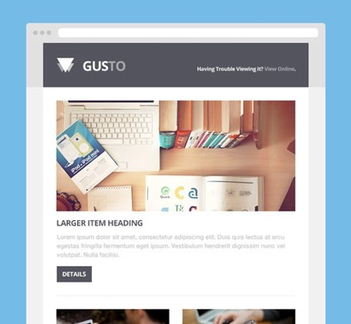 Gusto Email PSD Template