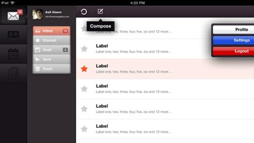 iPad App Design - Email Client