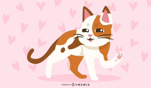 Lovely Feline Love Background