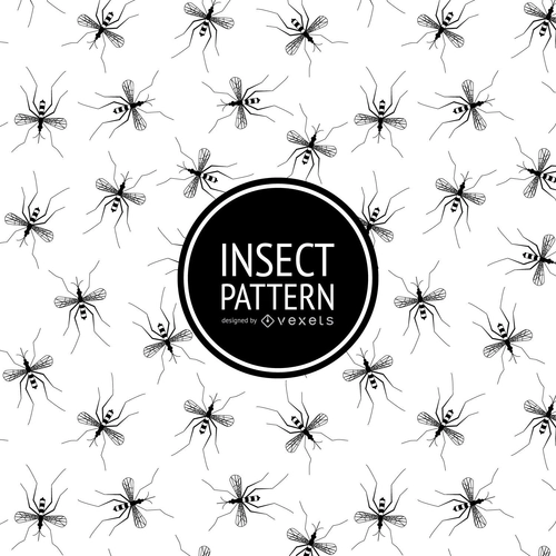 Monochrome insect design pattern