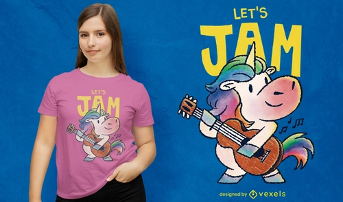 Musical Unicorn Tee Design PSD