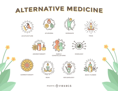 Natural Health Icons Set