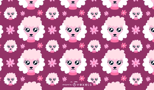 Poodle Pink Pet Pattern QVectors