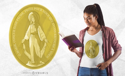 Religious Medal Tee Design