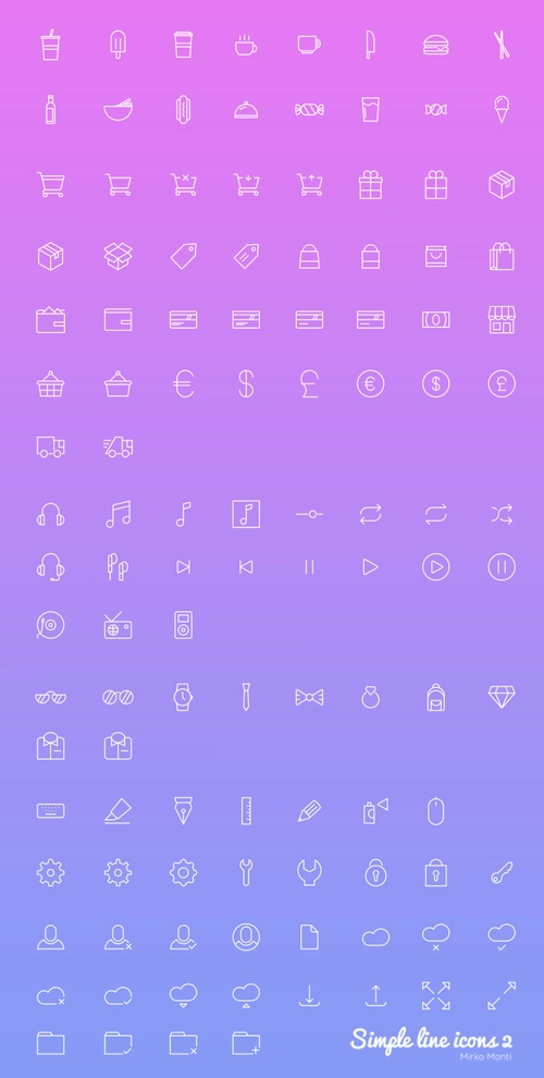 Simple Line Icons 2 - 100+ free icons