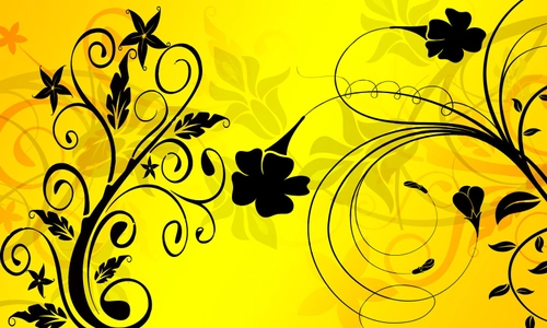 yellow and black floral background