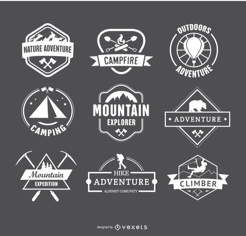 Vintage Adventure Emblems - Camping Badges