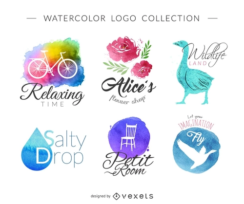 Watercolor Floral Logo Kit