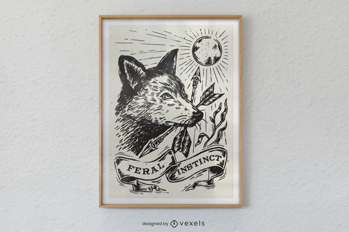 Wild Arrow Wolf Poster