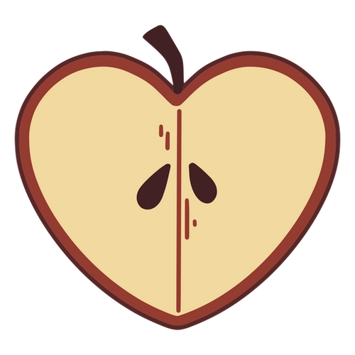 Apple Heart Flat PNG