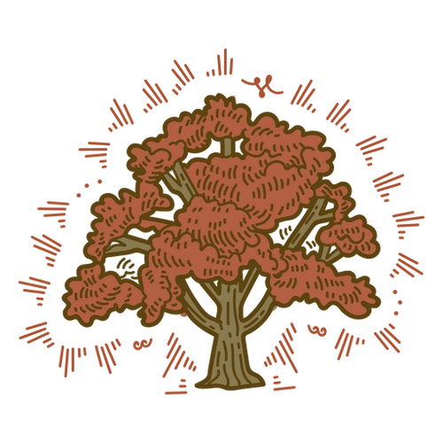 Autumn Leaves Tree PNG Design