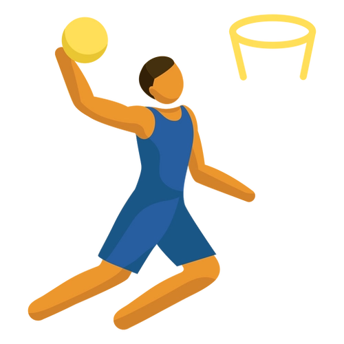 Basketball Player Flat Design PNG