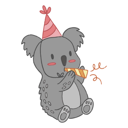 Birthday Koala PNG