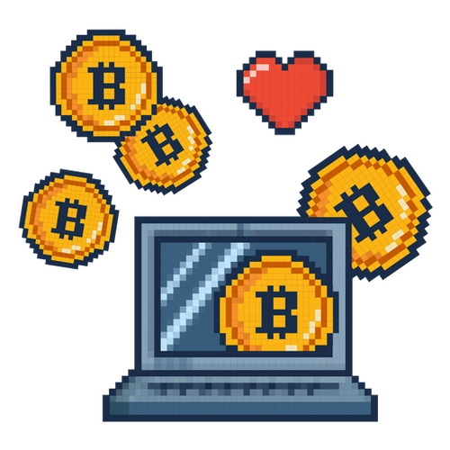 Bitcoin Money Pixel Crypto PNG