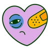 Broken Heart PNG Sticker Design