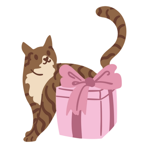 Cat Birthday Surprise PNG