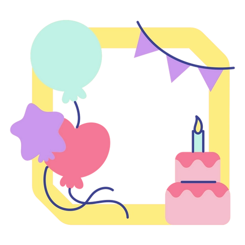 Celebration Balloon Cake Frame Art