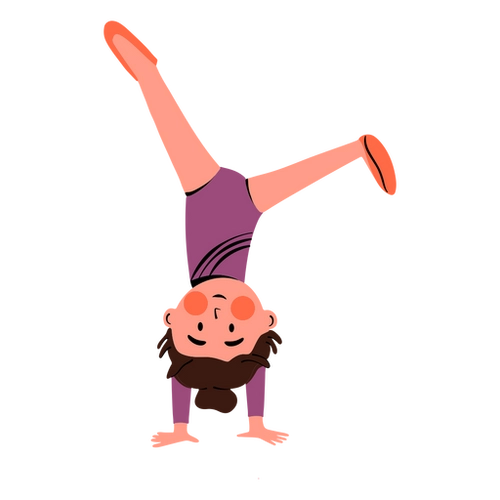 Child Gymnast Playing PNG Design