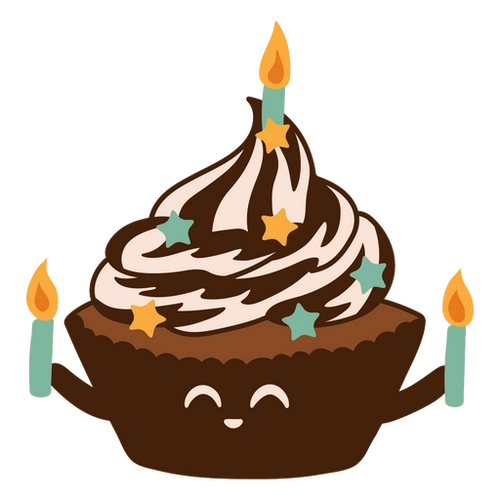 Cupcake Celebration Character PNG