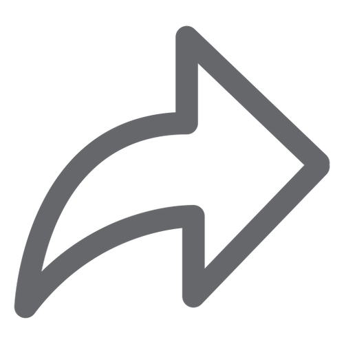 Curved solid arrow flat icon