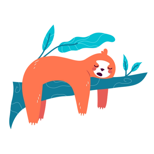 Cute Sleepy Sloth PNG