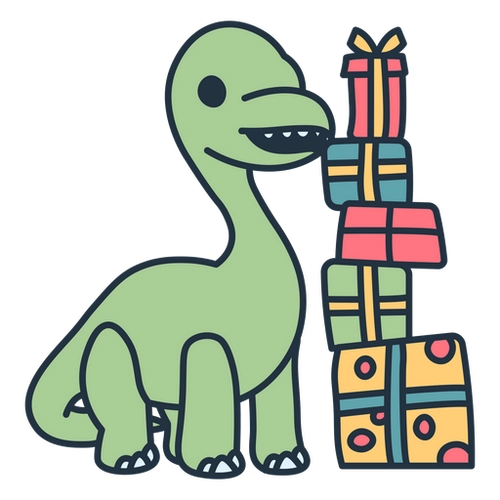 Dino Birthday Gift Pile Design